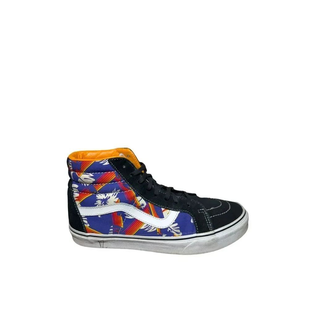 Vans High-Top Sneaker in Black, Purple & Orange Floral